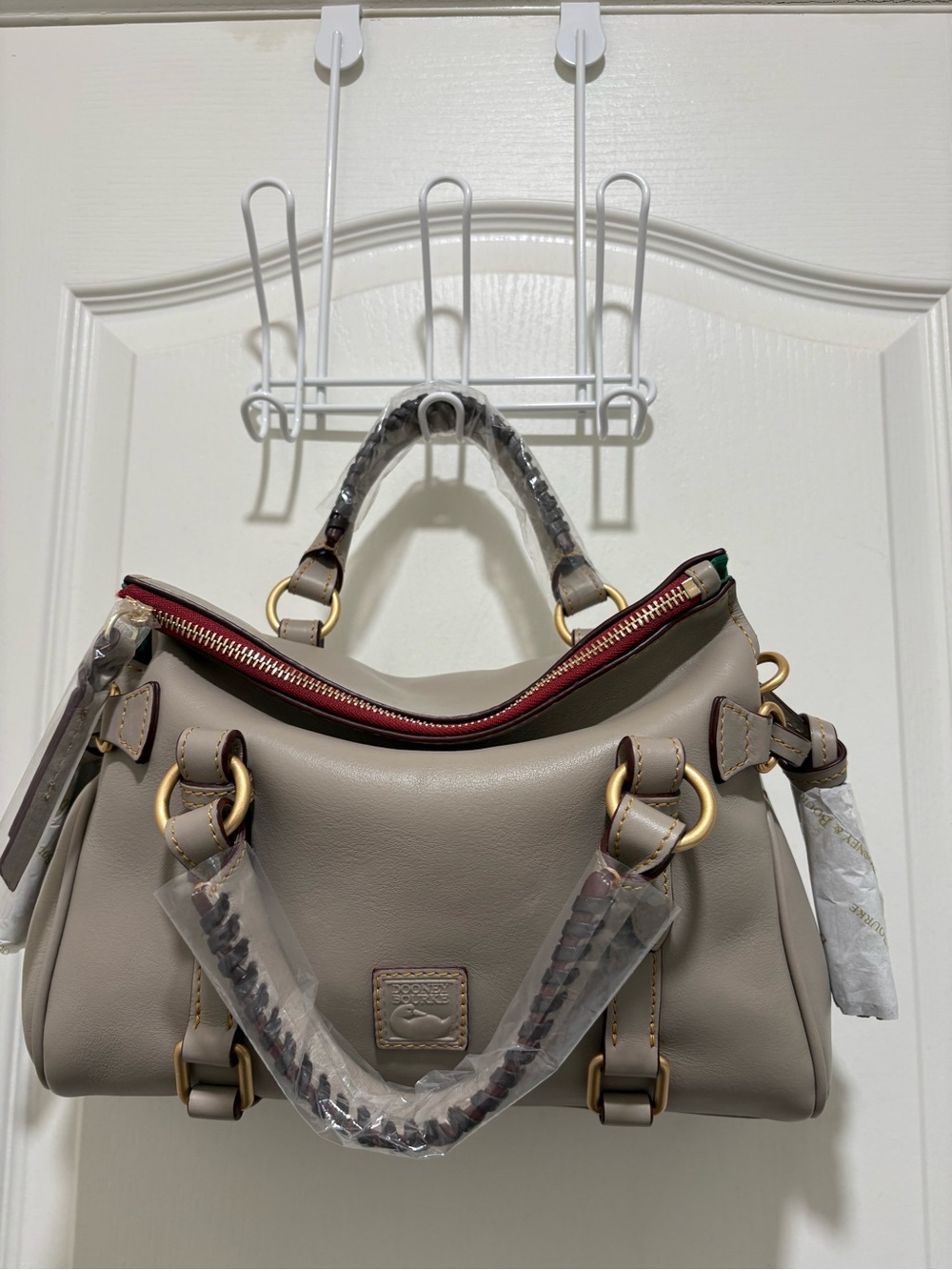 SOLD! NWT Dooney & Bourke Mini Florentine Satchel Light Taupe & PLG Strap
